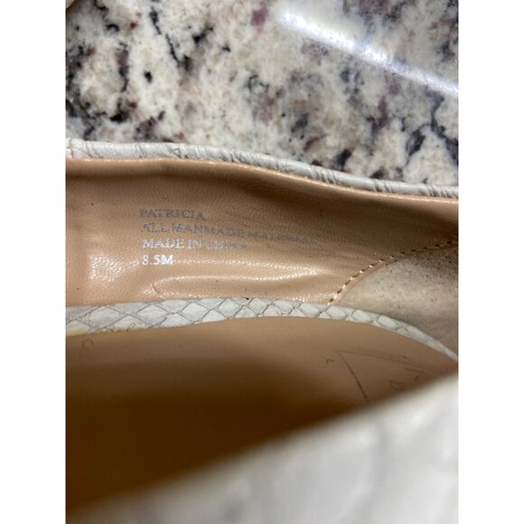 Kaan Blue Patricia Ivory Faux Snakeskin Heels 8.5M Pointed Toe Pumps Office Chic - Picture 4 of 9